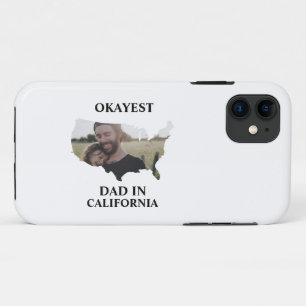 Custom USA photo Okayest dad Fathers day iPhone 11 Case