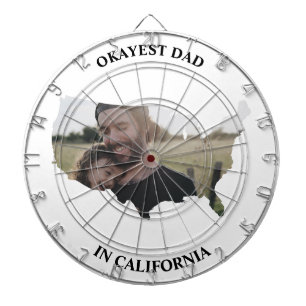 Custom USA photo Okayest dad Fathers day Dartboard