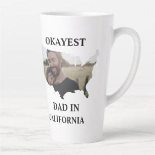 Custom USA photo Okayest dad fathers day Latte Mug