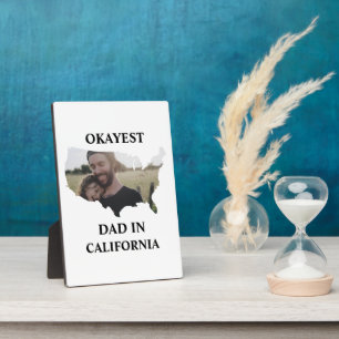 Custom USA photo Okayest dad Fathers day Plaque