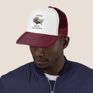 Custom USA photo Okayest dad Fathers day Trucker Hat