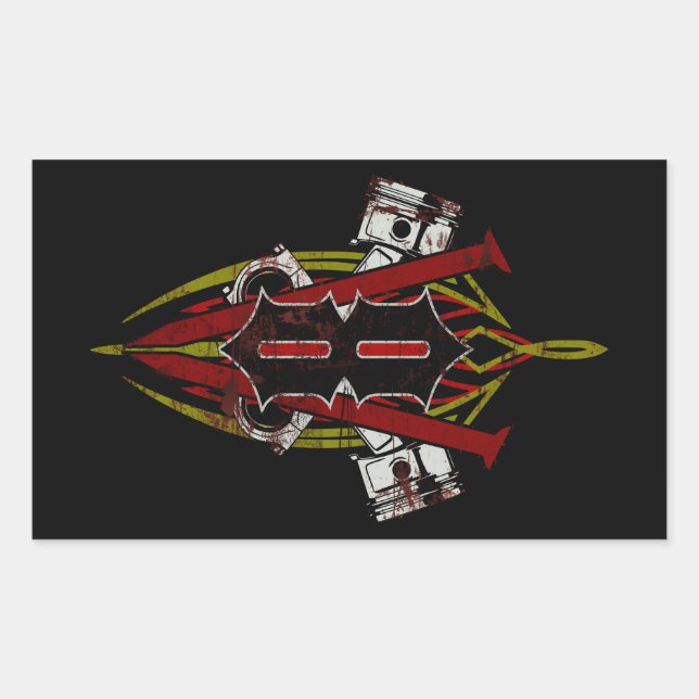 Custom V8 Pinstripe Design Distressed Sticker (Front)
