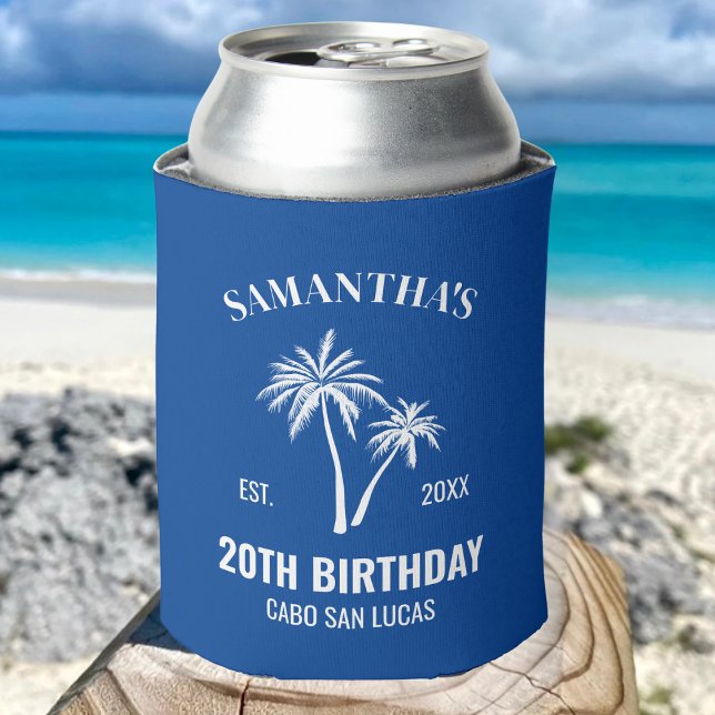 Custom Vacation 20th 30th 40th 50th Birthday Squad Can Cooler (Creator Uploaded)