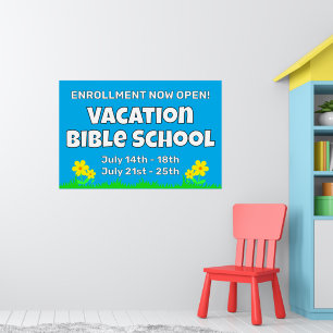 Custom Vacation Bible School Flowers Poster