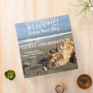 Custom Vacation Rental Guest Info Beach Driftwood Binder