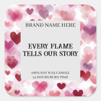 Custom Valentine’s Day Candle Label Romantic Text