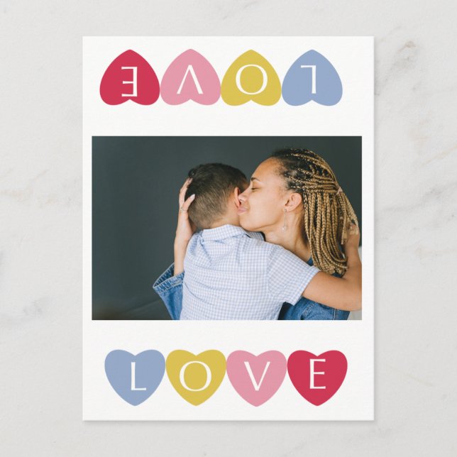 Custom valentine's day love photo collage  postcard (Front)