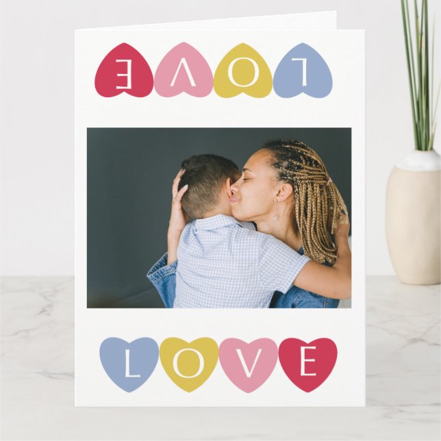 Custom valentine's day love photo collage   thank you card (Front)