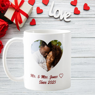 Custom Valentine's Day Mr. & Mrs. Photo Coffee Mug
