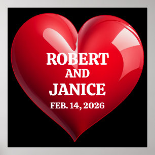Custom valentines day personalize heart gift poster