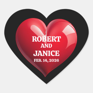 Custom valentines day personalize heart gift sticker