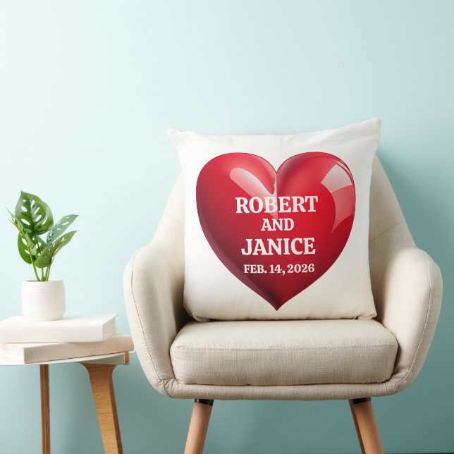 Custom valentines day personalize heart gift throw pillow (Chair)