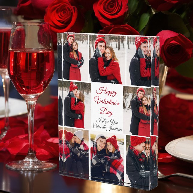 Custom Valentine's Day Romantic Couple Collage Photo Block (Creator Uploaded)