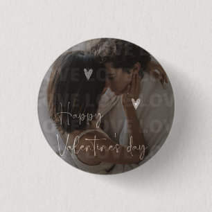 Custom Valentine's Day Romantic Couple Photo 1 Inch Round Button
