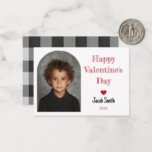 Custom Valentine's Day School Photo Boy Simple Card