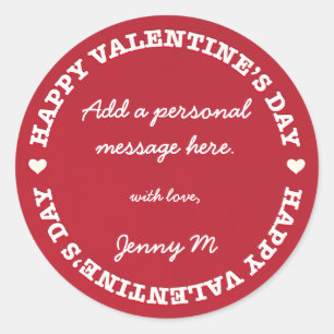 Custom Valentine's Day Sticker Red