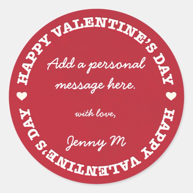 Custom Valentine's Day Sticker | Red (Front)