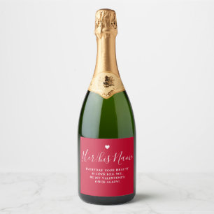 Custom Valentine's Name and Text Sparkling Wine Label