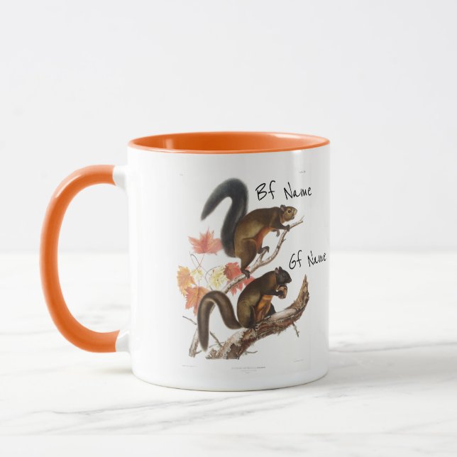 Custom Valentine's Squirrel Squirrelly Couple Mug (Left)