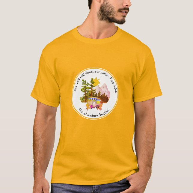 Custom VAN LIFE ADVENTURE Christian T-Shirt (Front)