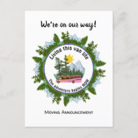 Custom Van Life Camping Announcement Postcard
