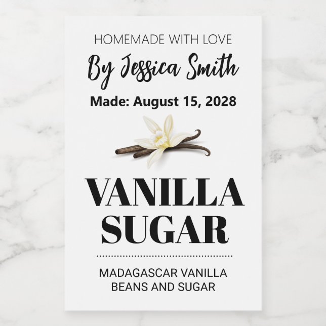 Custom Vanilla Sugar Label AF_01sq (Single Label)