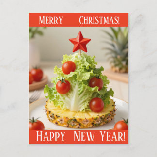 Custom Vegetables Christmas Tree, Lettuce Leaves Postcard