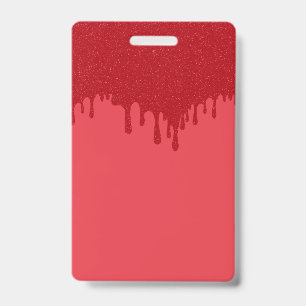 Custom Vertical Badge – Red Drip Design