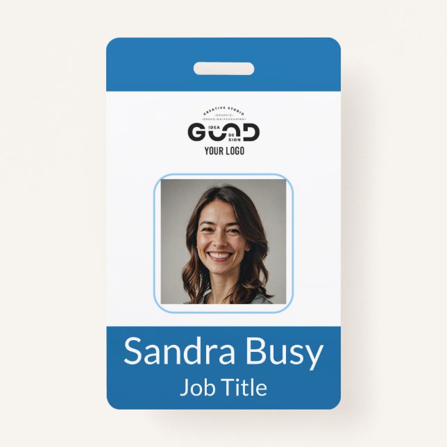 Custom Vertical Employee Photo ID Badge | Professi (Front)