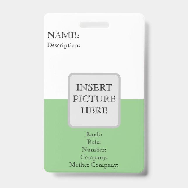  CUSTOM VERTICAL ID BADGE (Front)