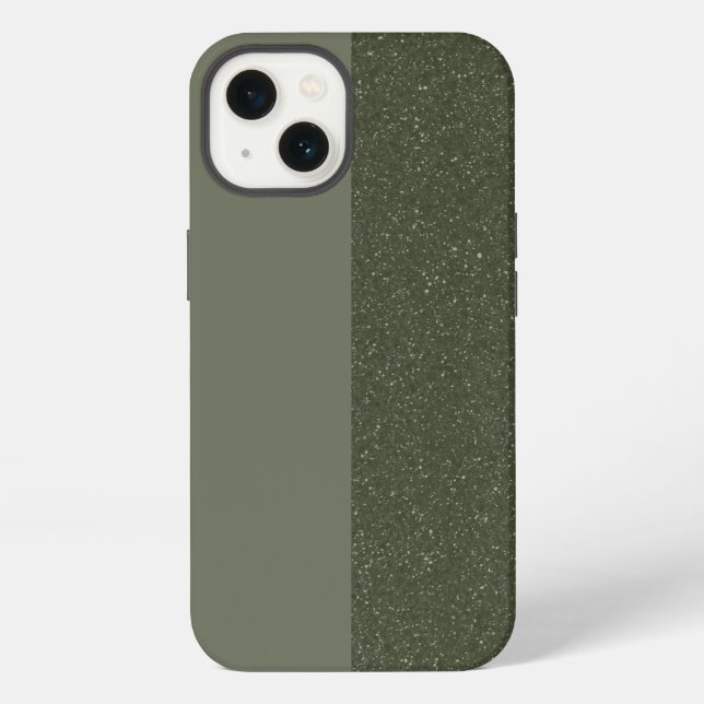 Custom Vertical Moss Green iPhone 13 Case (Back)
