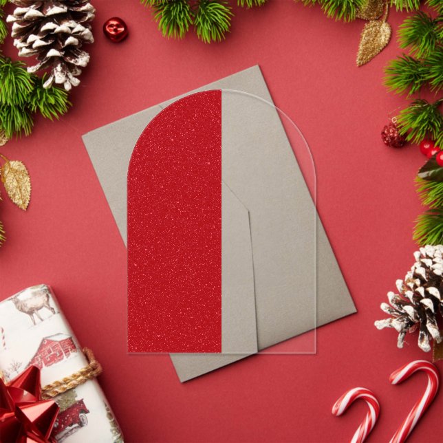 Custom Vertical Tomato Red Acrylic Invite Invitations (Insitu (Holiday))