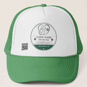 Custom Vet Clinic with QR Code and Clinic Name Trucker Hat