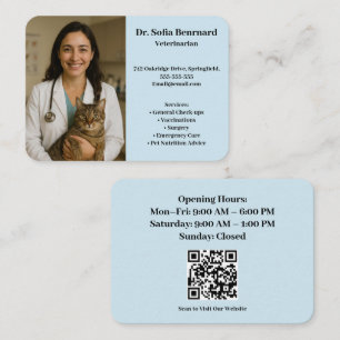 Custom Veterinarian Business Card with Photo 
