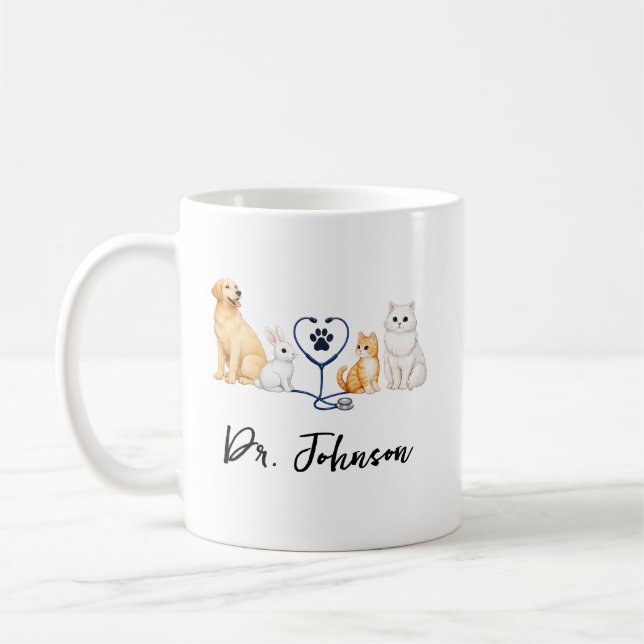 Custom Veterinarian | Personalized  Doctor’s Day Coffee Mug (Left)