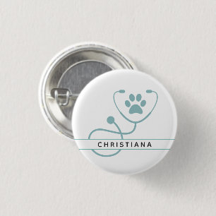 Custom Veterinarian Veterinary Professionals 1 Inch Round Button