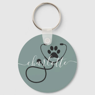 Custom Veterinarian Veterinary Tech Vet Assistant Keychain