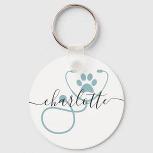 Custom Veterinarian Veterinary Tech Vet Assistant Keychain