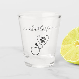 Custom Veterinarian Veterinary Tech Vet Assistant  Shot Glass