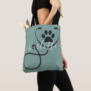 Custom Veterinarian Veterinary Tech Vet Assistant Tote Bag