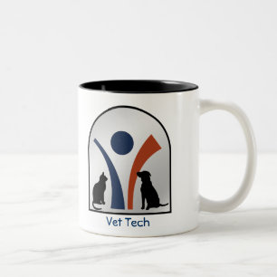 Custom Veterinary Animal Logo with Cat and Dog Two-Tone Coffee Mug