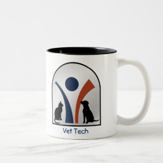 Custom Veterinary Animal Logo with Cat and Dog Two-Tone Coffee Mug