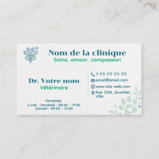 Custom veterinary business card
