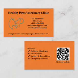 Custom Veterinary Clinic Business Card with Logo