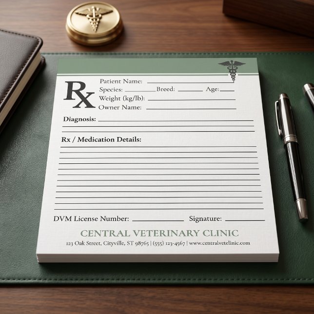 Custom Veterinary RX Prescription Pad DVM Editable (Custom Veterinary RX Prescription Pad DVM Editable)