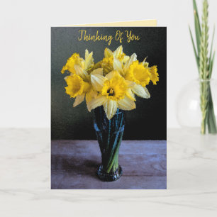 Custom Vibrant Daffodil Still Life Thinking of You Card