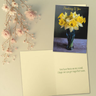 Custom Vibrant Daffodil Still Life Thinking of You Card