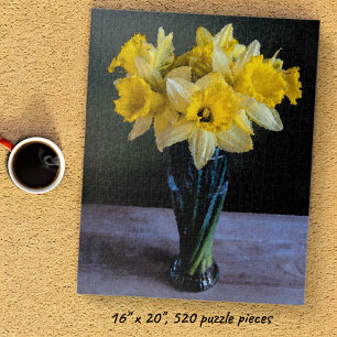 Custom Vibrant Daffodils Still Life Watercolor Jigsaw Puzzle