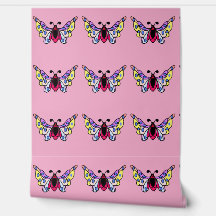 Custom Vibrant Modern Folk Butterfly Art