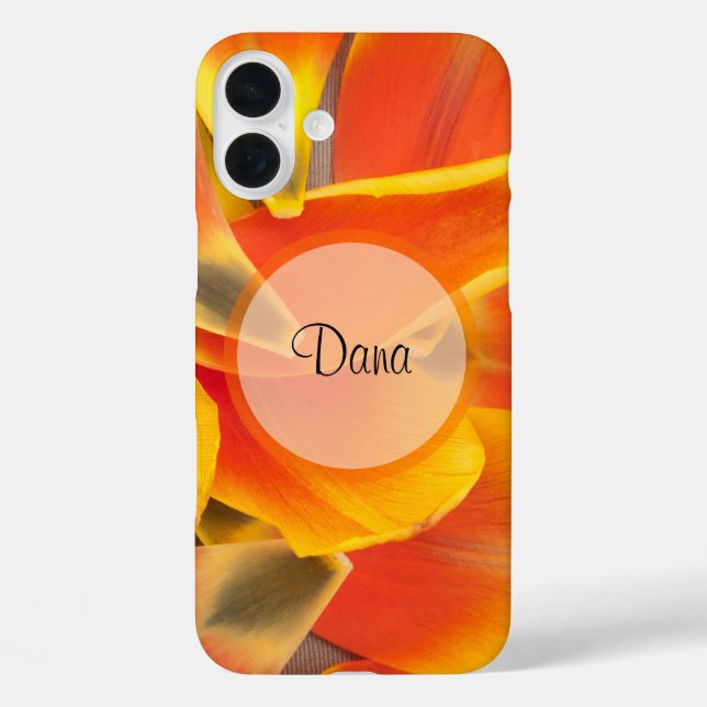 Custom Vibrant Orange Tulip Petals Photograph Case-Mate iPhone Case (Back)